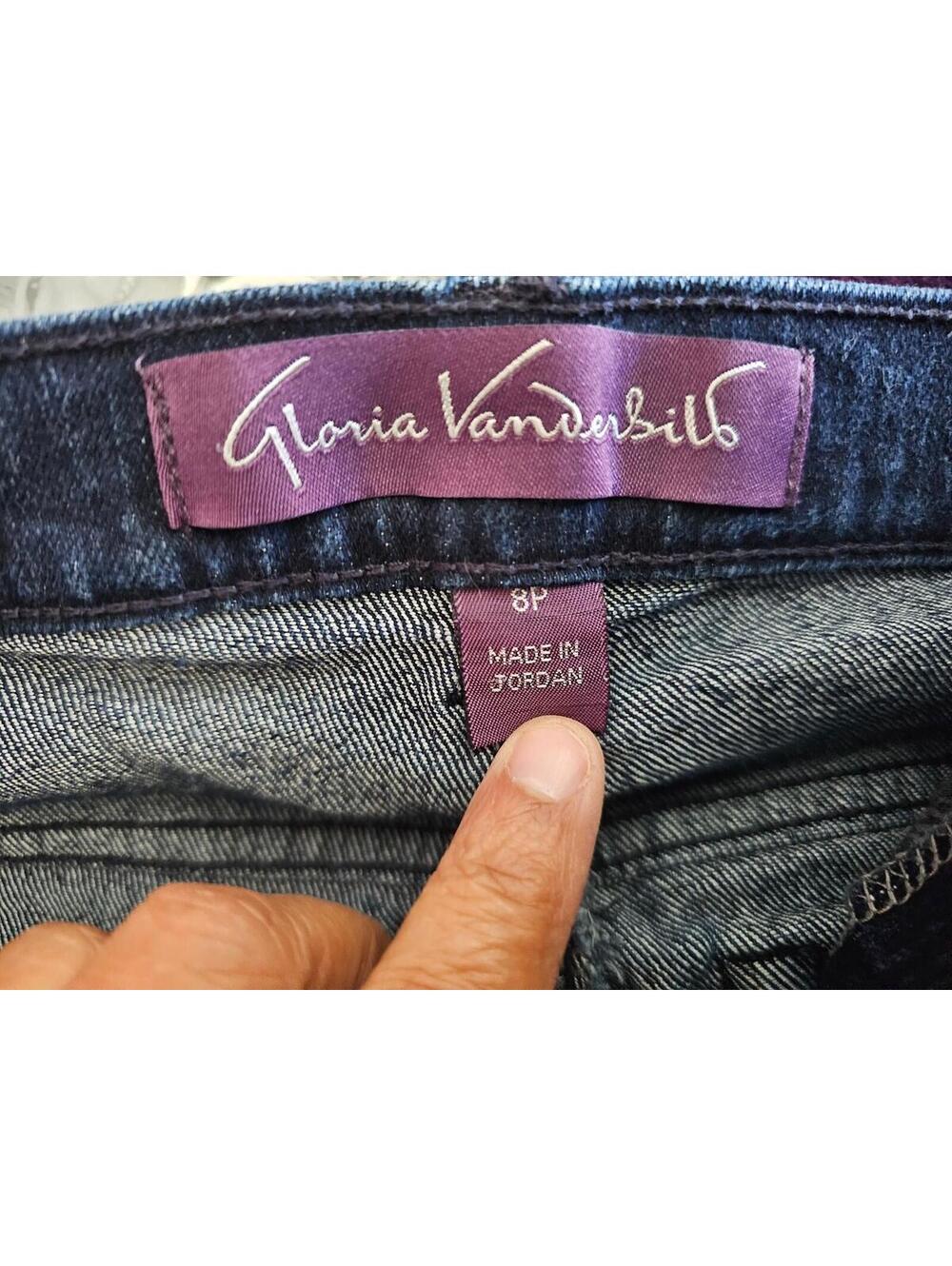 Women's Gloria Vanderbilt Amanda Denim Jeans Pants Blue Sz 8 Petite Straight Leg - Picture 2 of 15
